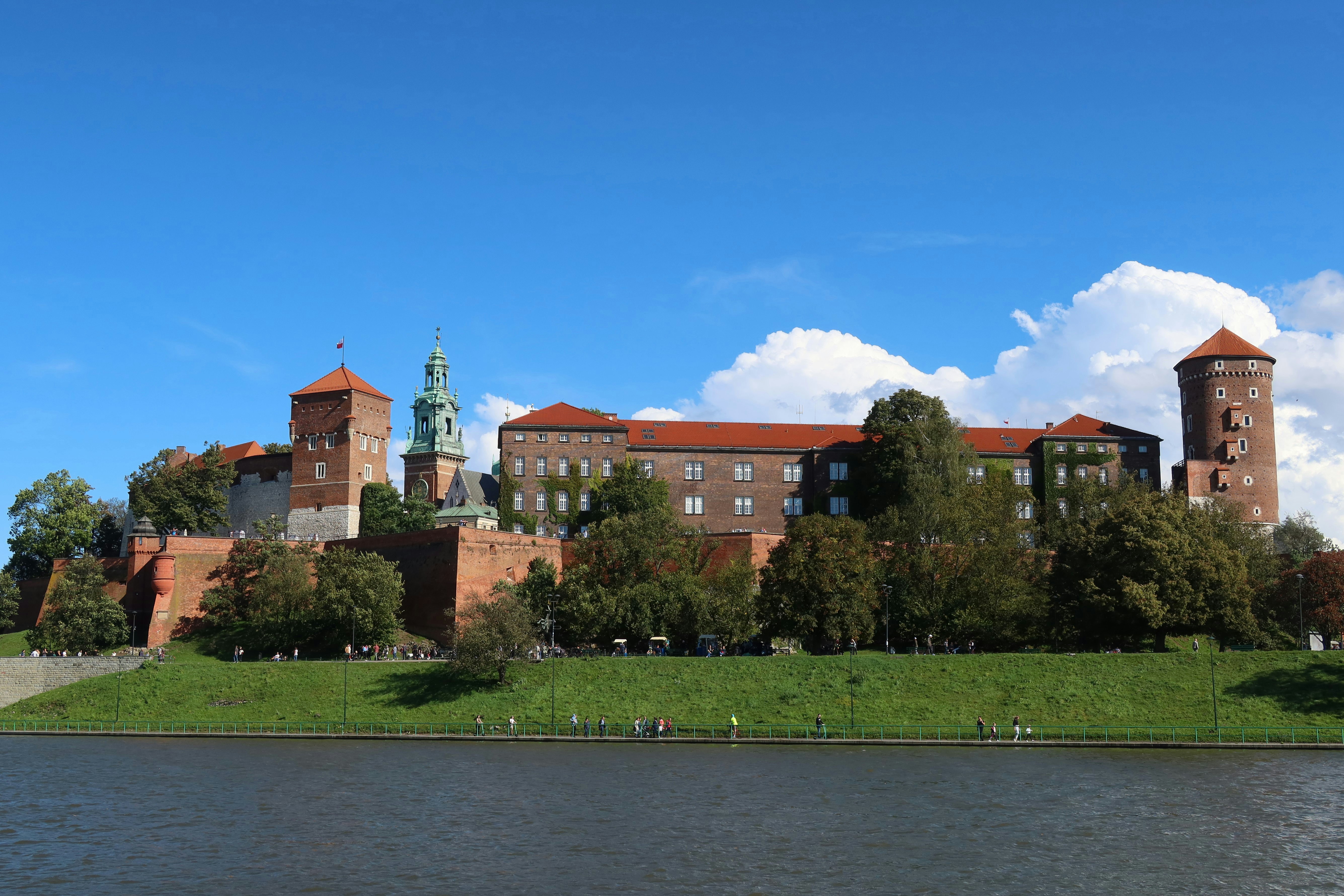 Wawel Castle overlooking the Vistula River in Krakow